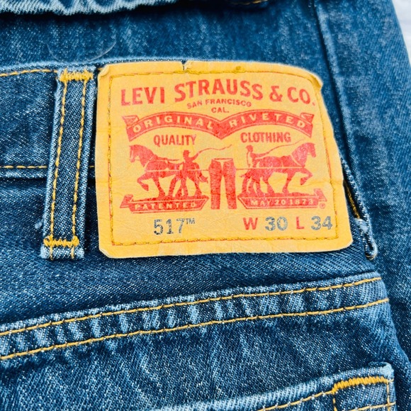 Levi Strauss 517 Mens 30x34 Bootcut Jeans Dark Wash Denim - Picture 10 of 10